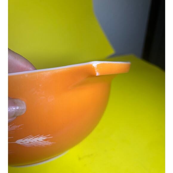 PYREX Autumn Harvest Wheat 443 Cinderella Mixing Bowl 2.5L Orange Vintage - Picture 7 of 8